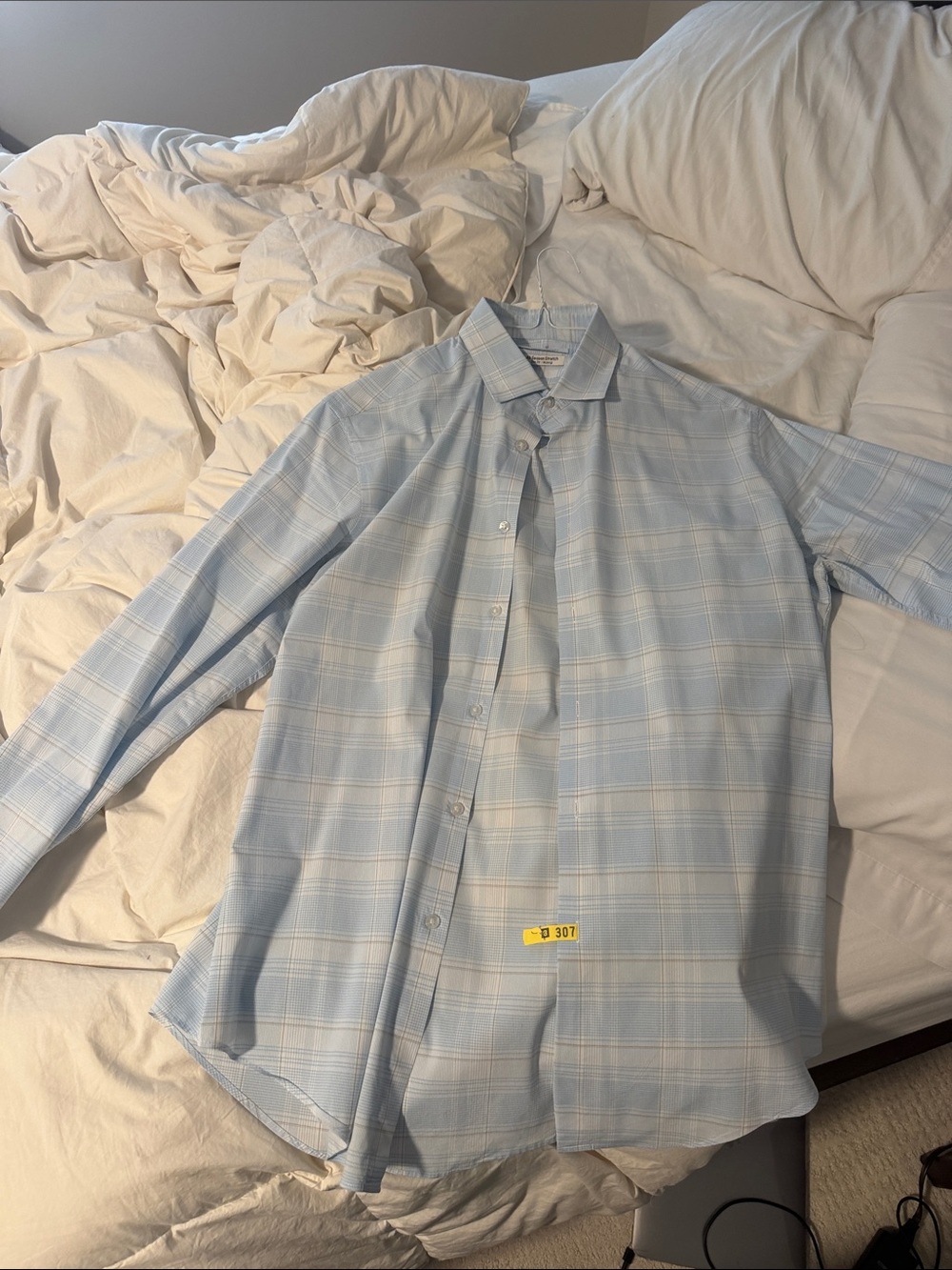 Calvin Klein Light Blue Plaid Dress Shirt